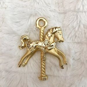 Vintage Oajc Fairytale Horse Carousel Brooch
